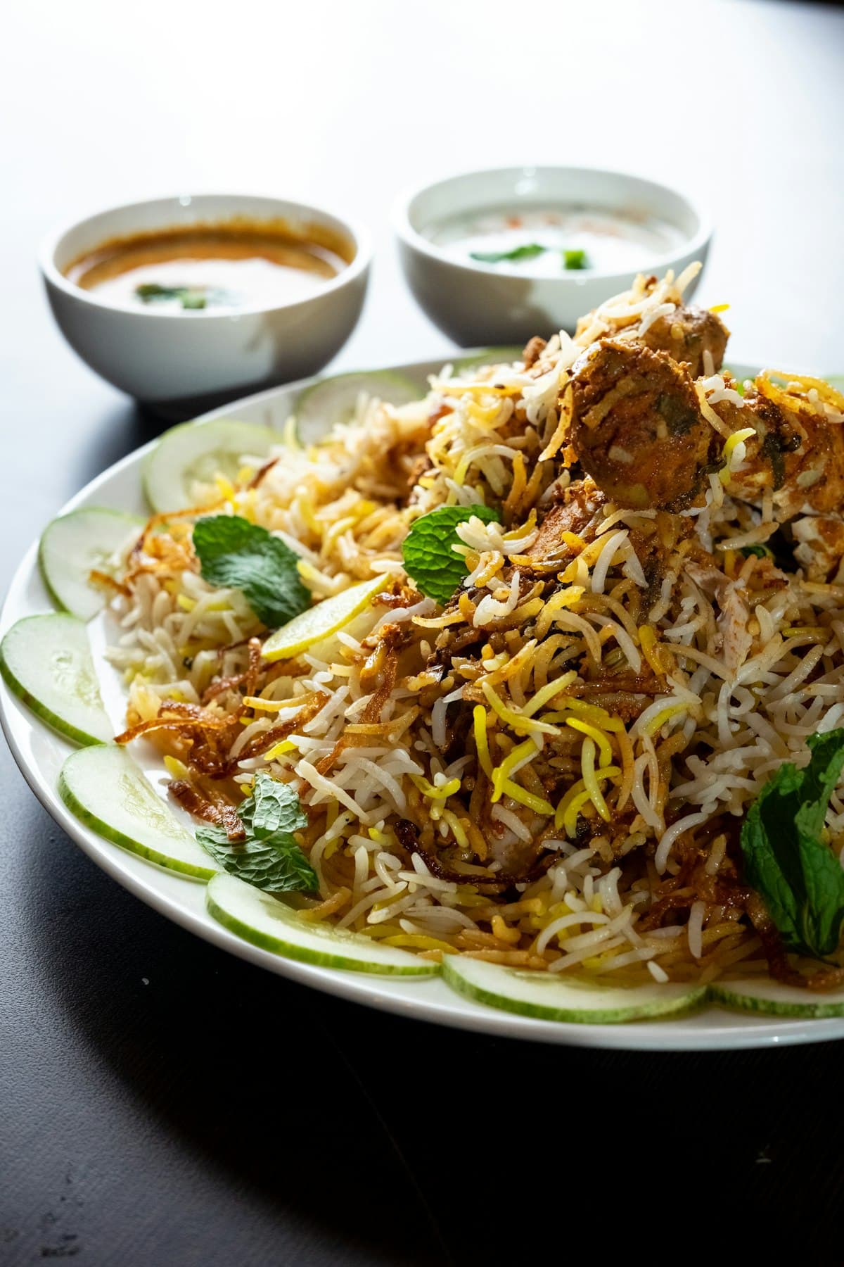 Fresh plated biryani ready to serve